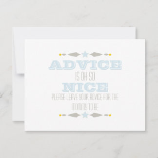 BABY SHOWER ADVICE CARD