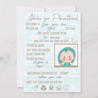 Baby shower advice card