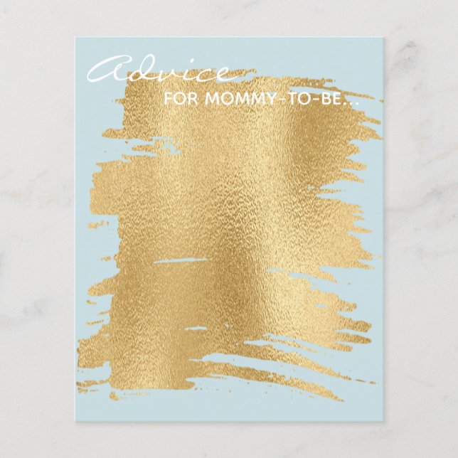 Baby Shower Advice Card "Classic Gold/Blue" (Front)