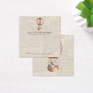 Baby Shower Advice Cards Rose Hot Air Balloon