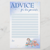 Baby shower advice for the parents game blue