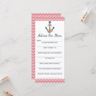 Baby Shower Advice Game Nautical Floral Anchor