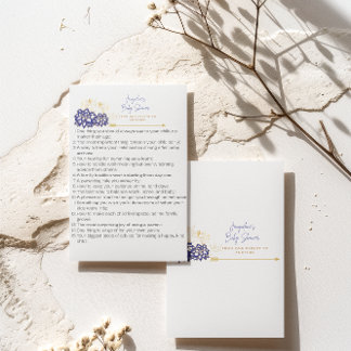 Baby shower Advices card purple theme