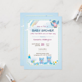 baby shower announcement for TWIN BOYs