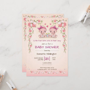 baby shower announcement for TWIN Girls