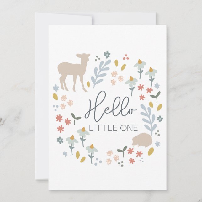 Baby Shower Announcement Hello Little One Card (Front)