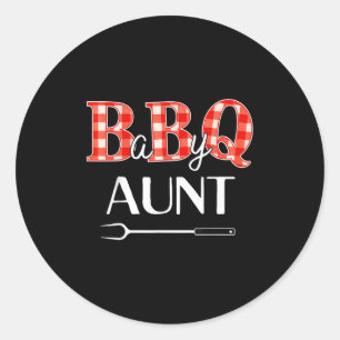 Baby Shower Aunt Bbq Party Cute Matching Family  Classic Round Sticker