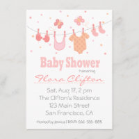 baby shower: Baby clothes on clothesline