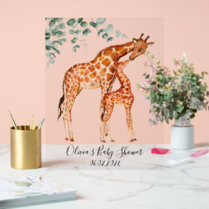 Baby shower baby giraffe acrylic sign