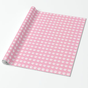 Baby Shower - Baby Girl - Paw Print Theme Wrapping Paper