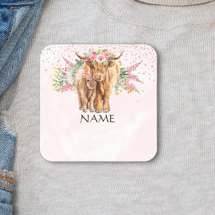 Baby shower Baby Highland Cow Name Tag