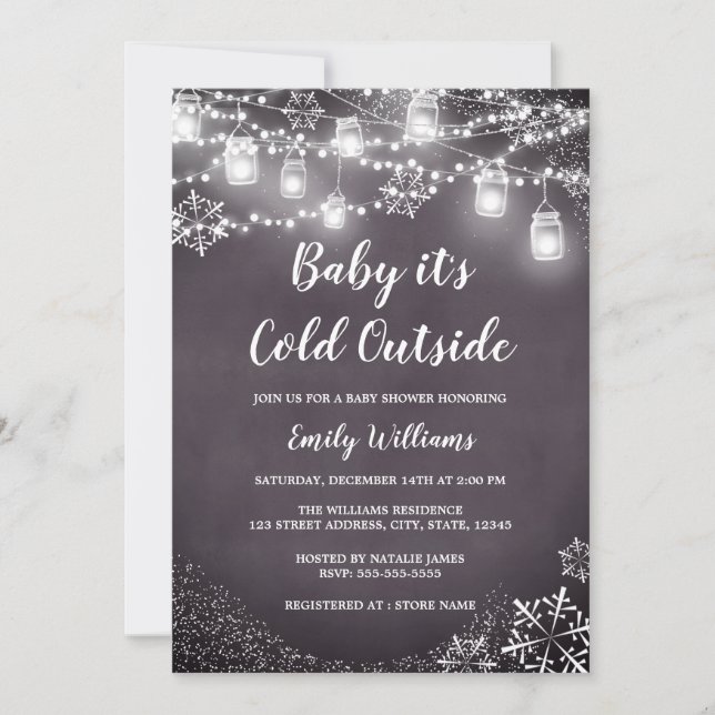 Baby Shower Baby it's Cold Outside Winter Invitation (Front)