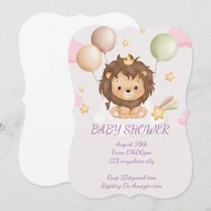BABY SHOWER BABY LION INVITATION