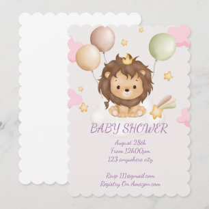BABY SHOWER BABY LION INVITATION