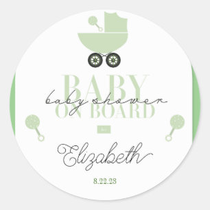 Baby Shower Baby On Board Invitation Sticker