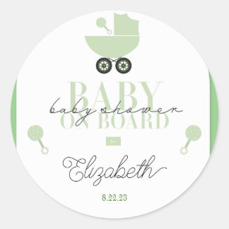 Baby Shower Baby On Board Invitation Sticker