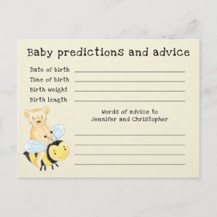 Baby Shower Baby Predictions and Advice Keepsake Postcard