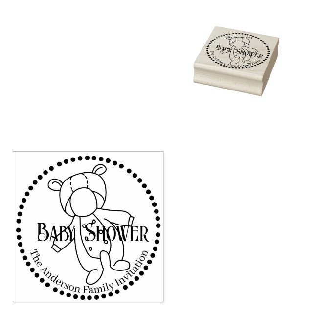 Baby Shower Baby Wear Rubber Stamp (Stamped)