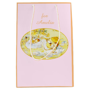 Baby Shower Bag Swan Pink and Orange