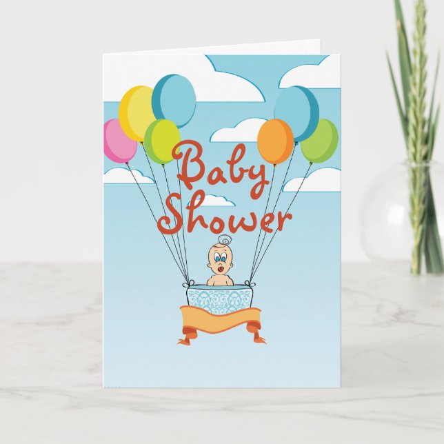 Baby Shower Balloons Invitation (Front)