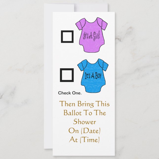 Baby Shower Ballot Inivitations  - Customise It! Invitation (Front)