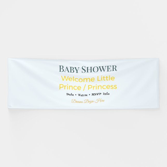 Baby Shower Banner | Dreams Begin Here (Horizontal)