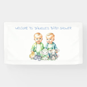 Baby Shower Banner for Twin Boys to be Signed
