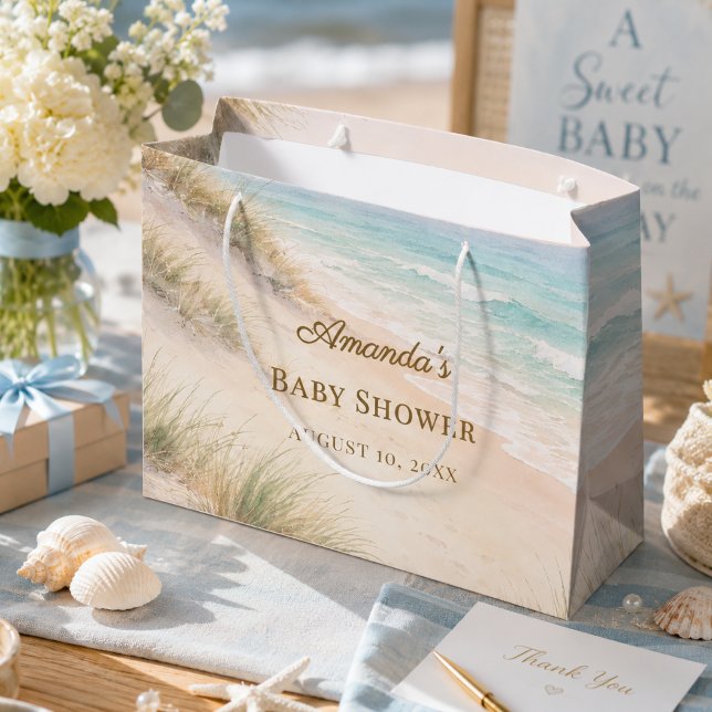 Baby Shower beach coastal Large Gift Bag (Creator Uploaded)