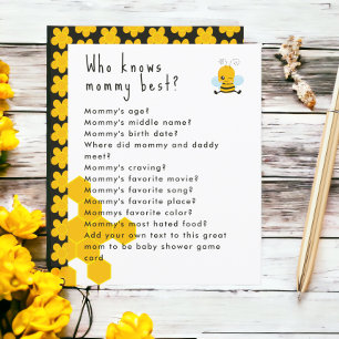 Baby Shower Bee and Flower Party Game