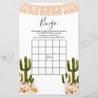 Baby Shower Bingo Boho Cactus Taco 'bout Love