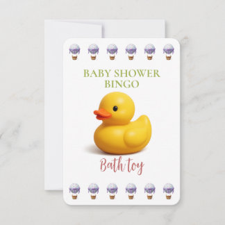 Baby Shower Bingo Card, Funny Game- Bath toy