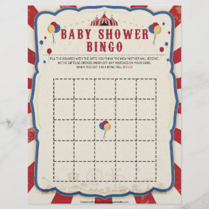 Baby Shower Bingo [Circus Theme] Custom Letterhead