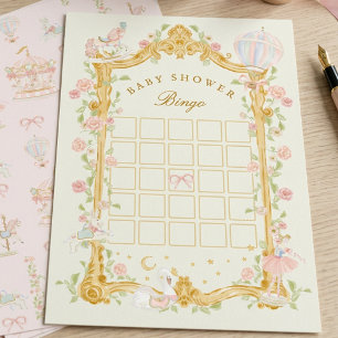 Baby Shower Bingo Fairytale Princess Sage Green Flyer