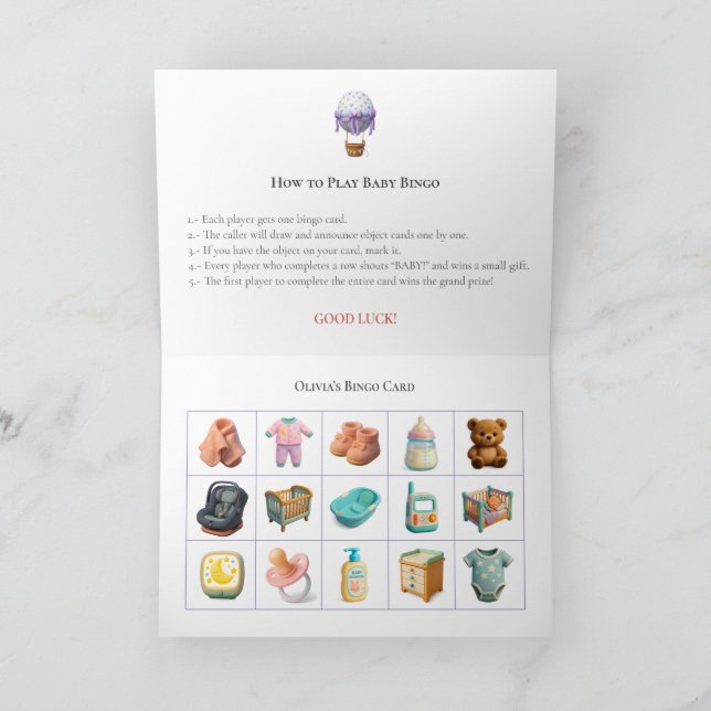 Baby Shower Bingo Game Board13. Fun Party Holiday Card (Inside)