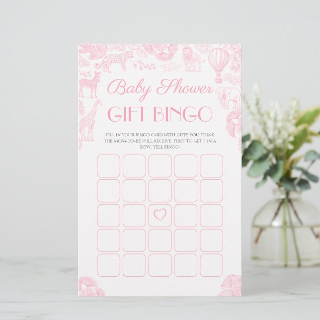 Baby shower Bingo game Card (Standing Front)