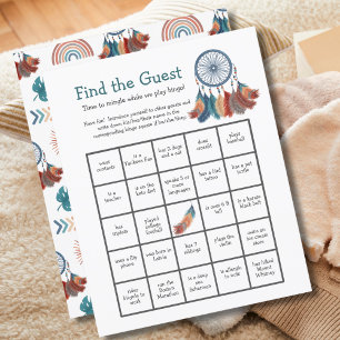 Baby Shower Bingo Game Dreamcatcher Find the Guest