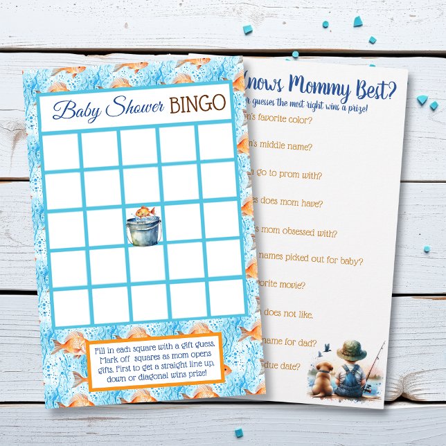 Baby Shower BINGO Game | Fishing Themed Flyer (Creator Uploaded)