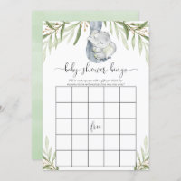 Baby shower bingo game gender neutral elephant