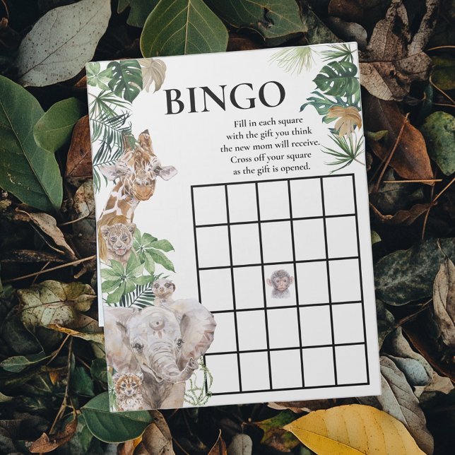 Baby Shower Bingo Jungle Safari Animals  Notepad (Creator Uploaded)