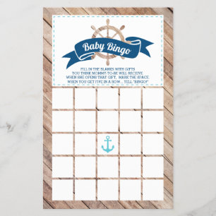 Baby Shower Bingo, Nautical Flyer