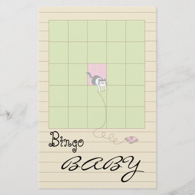 Baby Shower BINGO Pink/Build A Library" Flyer (Front)