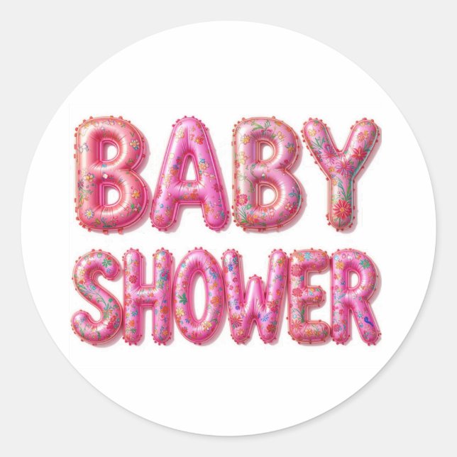 Baby shower birth classic round sticker (Front)