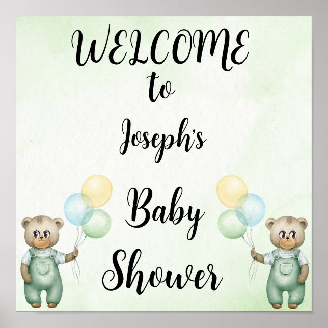 Baby Shower & Birthday Aesthetic Poster (Front)