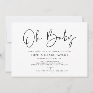  Baby Shower Black & White Boho Gender Neutral Invitation