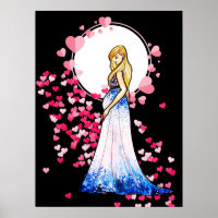Baby Shower Blonde Lady in Maternity Long Dress