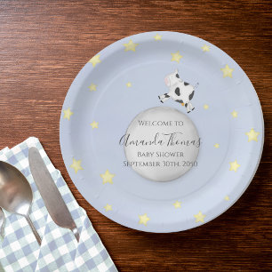 Baby Shower Blue Nursery Rhyme Custom Paper Plate
