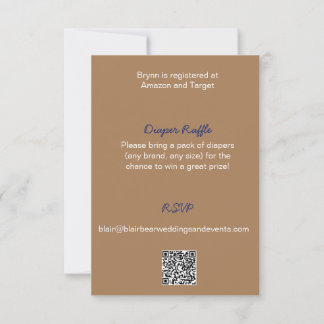 Baby Shower Blue & Rustic Brown Invitation
