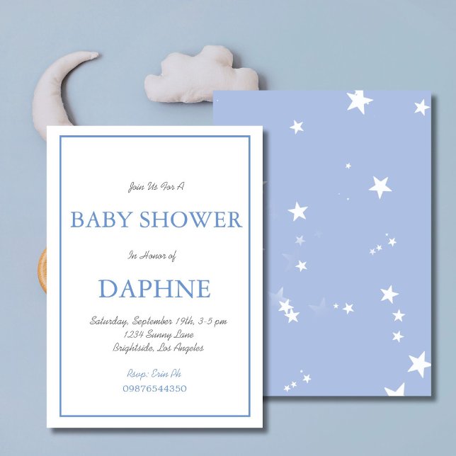 Baby Shower Blue Stars  Invitation (Creator Uploaded)