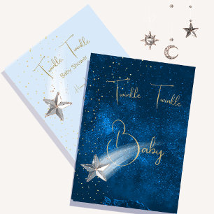 Baby Shower Blue Twinkle Twinkle Stars Invitation
