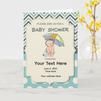 Baby Shower Blue Yellow Invitation